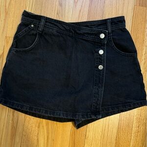 Zara black denim skort